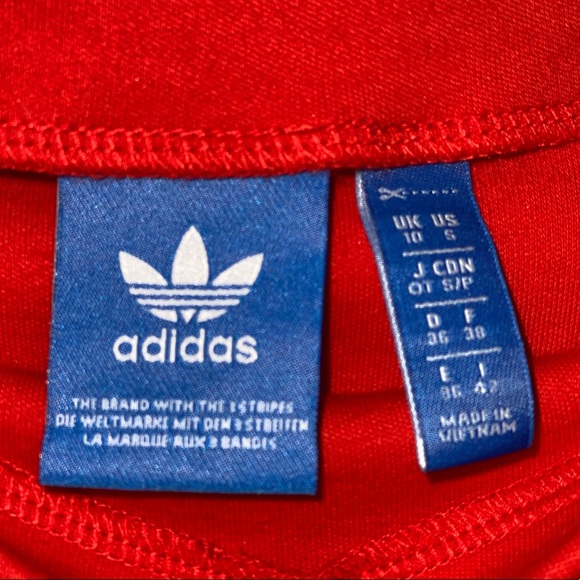 Red Adidas Mock Neck Crop Top - Picture 3 of 4